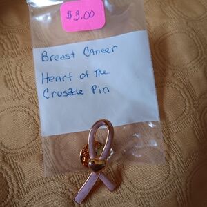 Avon Pink and Gold Ribbon Brooch